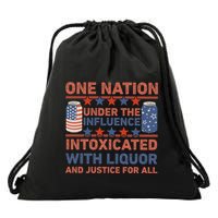 One Nation Under The Influence 4th Of July Intoxicated With Liquor Drawstring Bag