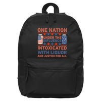 One Nation Under The Influence 4th Of July Intoxicated With Liquor 16 in Basic Backpack
