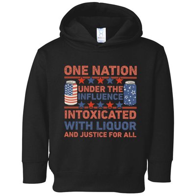 One Nation Under The Influence 4th Of July Intoxicated With Liquor Toddler Hoodie