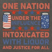 One Nation Under The Influence 4th Of July Intoxicated With Liquor Cotton Canvas Backpack