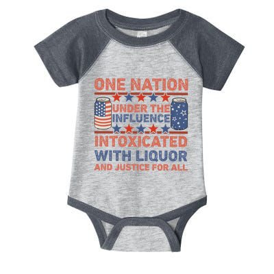 One Nation Under The Influence 4th Of July Intoxicated With Liquor Infant Baby Jersey Bodysuit
