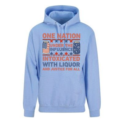 One Nation Under The Influence 4th Of July Intoxicated With Liquor Unisex Surf Hoodie