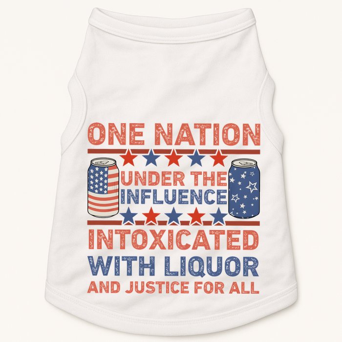 One Nation Under The Influence 4th Of July Intoxicated With Liquor Doggie Tank