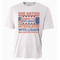 One Nation Under The Influence 4th Of July Intoxicated With Liquor Cooling Performance Crew T-Shirt