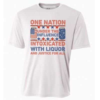 One Nation Under The Influence 4th Of July Intoxicated With Liquor Cooling Performance Crew T-Shirt