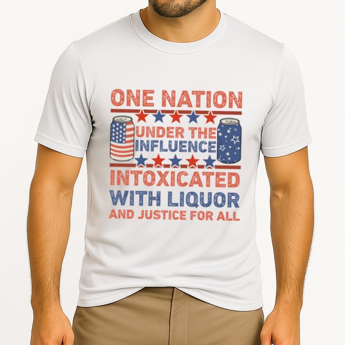 One Nation Under The Influence 4th Of July Intoxicated With Liquor Performance Shirt