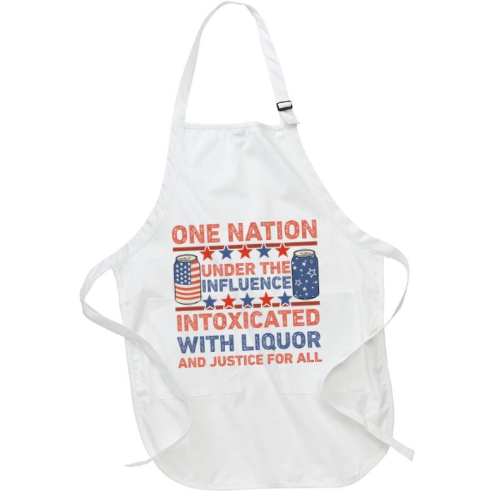 One Nation Under The Influence 4th Of July Intoxicated With Liquor Full-Length Apron With Pockets