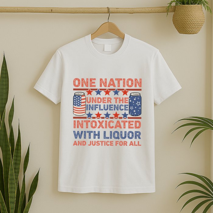 One Nation Under The Influence 4th Of July Intoxicated With Liquor T-Shirt