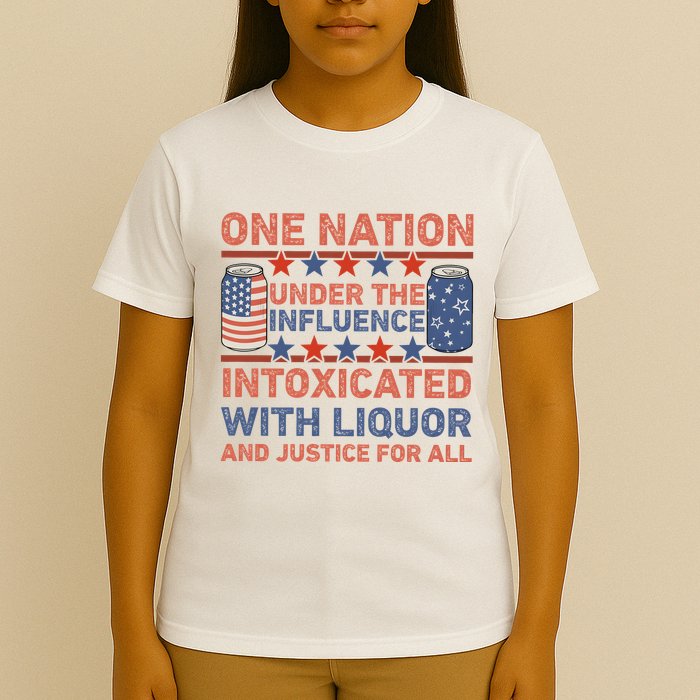 One Nation Under The Influence 4th Of July Intoxicated With Liquor T-Shirt