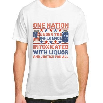 One Nation Under The Influence 4th Of July Intoxicated With Liquor Adult ChromaSoft Performance T-Shirt