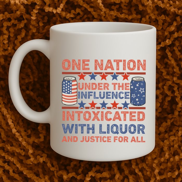 One Nation Under The Influence 4th Of July Intoxicated With Liquor Mug