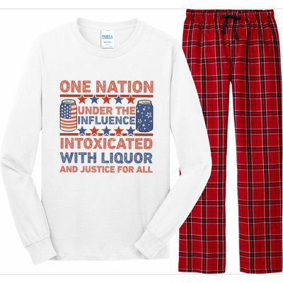 One Nation Under The Influence 4th Of July Intoxicated With Liquor Long Sleeve Pajama Set