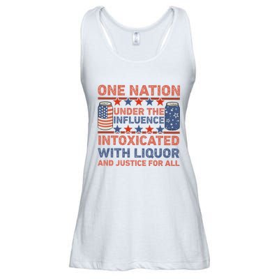 One Nation Under The Influence 4th Of July Intoxicated With Liquor Ladies Essential Flowy Tank