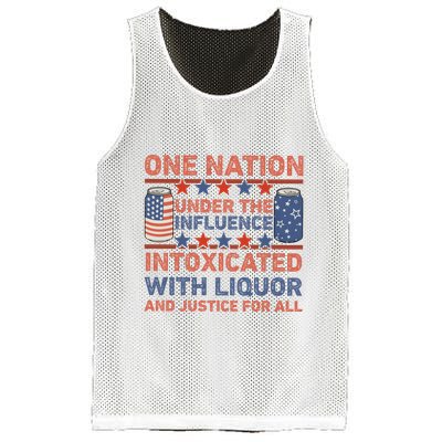 One Nation Under The Influence 4th Of July Intoxicated With Liquor Mesh Reversible Basketball Jersey Tank