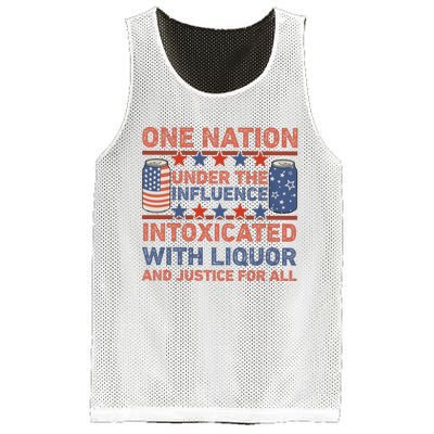 One Nation Under The Influence 4th Of July Intoxicated With Liquor Mesh Reversible Basketball Jersey Tank