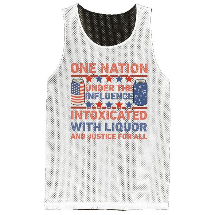 One Nation Under The Influence 4th Of July Intoxicated With Liquor Mesh Reversible Basketball Jersey Tank