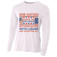 One Nation Under The Influence 4th Of July Intoxicated With Liquor Cooling Performance Long Sleeve Crew