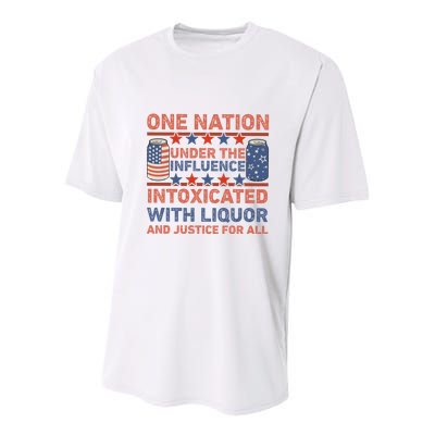 One Nation Under The Influence 4th Of July Intoxicated With Liquor Youth Performance Sprint T-Shirt