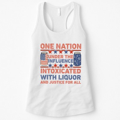 One Nation Under The Influence 4th Of July Intoxicated With Liquor Womens Tank Top