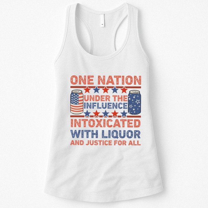 One Nation Under The Influence 4th Of July Intoxicated With Liquor Womens Tank Top