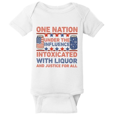 One Nation Under The Influence 4th Of July Intoxicated With Liquor Baby Bodysuit