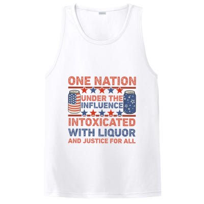 One Nation Under The Influence 4th Of July Intoxicated With Liquor PosiCharge Competitor Tank