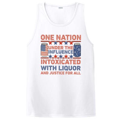 One Nation Under The Influence 4th Of July Intoxicated With Liquor PosiCharge Competitor Tank