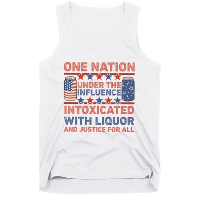 One Nation Under The Influence 4th Of July Intoxicated With Liquor Tank Top