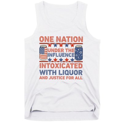 One Nation Under The Influence 4th Of July Intoxicated With Liquor Tank Top