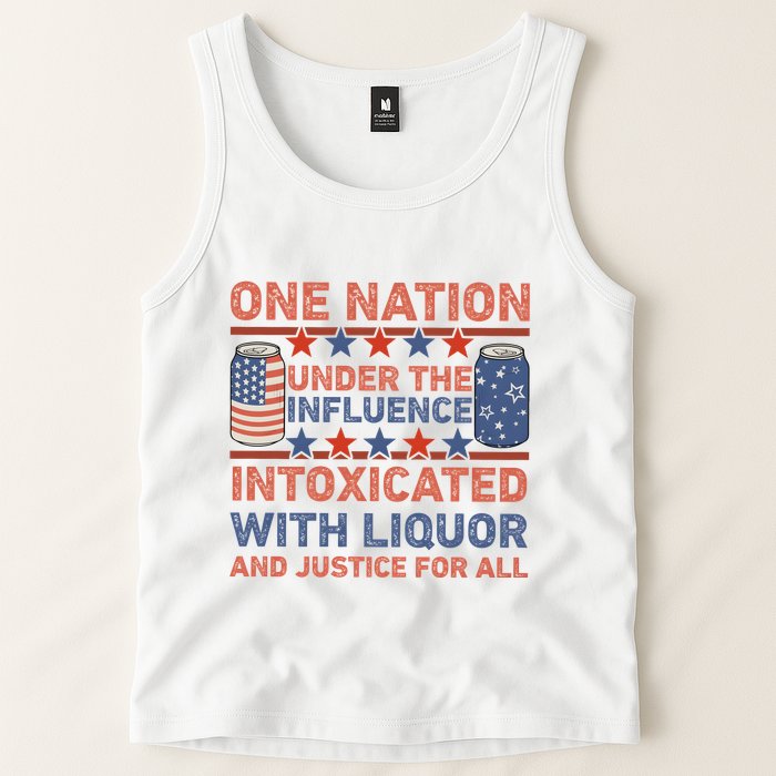 One Nation Under The Influence 4th Of July Intoxicated With Liquor Tank Top