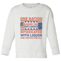 One Nation Under The Influence 4th Of July Intoxicated With Liquor Toddler Long Sleeve Shirt