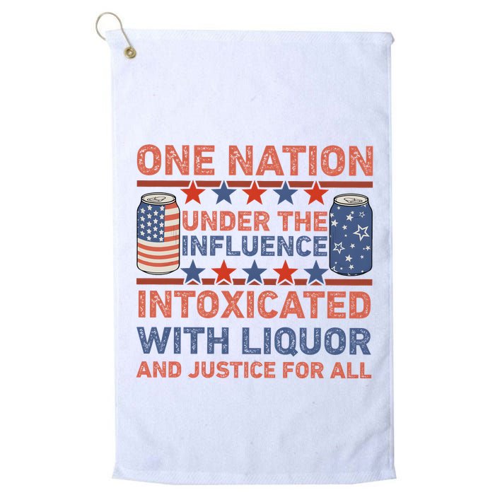 One Nation Under The Influence 4th Of July Intoxicated With Liquor Golf Towel