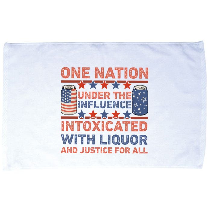 One Nation Under The Influence 4th Of July Intoxicated With Liquor Microfiber Hand Towel