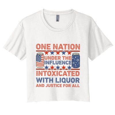 One Nation Under The Influence 4th Of July Intoxicated With Liquor Crop Top