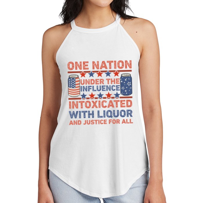 One Nation Under The Influence 4th Of July Intoxicated With Liquor Women's Perfect Tri Rocker Tank