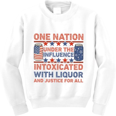 One Nation Under The Influence 4th Of July Intoxicated With Liquor Kids Sweatshirt