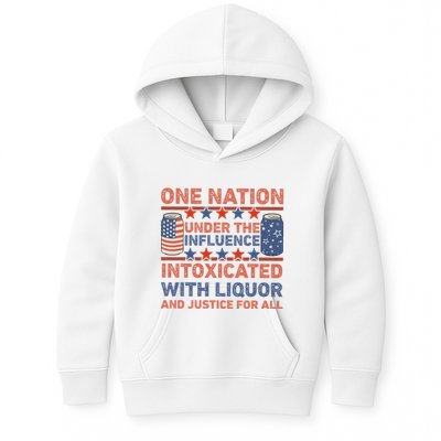 One Nation Under The Influence 4th Of July Intoxicated With Liquor Kids Hoodie