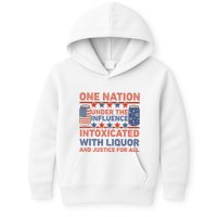 One Nation Under The Influence 4th Of July Intoxicated With Liquor Kids Hoodie