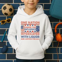 One Nation Under The Influence 4th Of July Intoxicated With Liquor Kids Hoodie