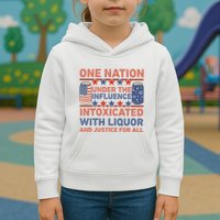 One Nation Under The Influence 4th Of July Intoxicated With Liquor Kids Hoodie