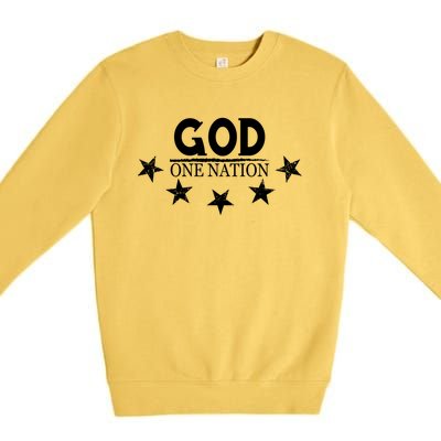 One Nation Under God Proud American Patriotic Gift Premium Crewneck Sweatshirt