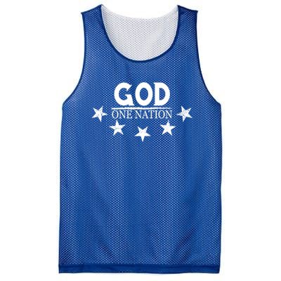 One Nation Under God Proud American Patriotic Gift Mesh Reversible Basketball Jersey Tank