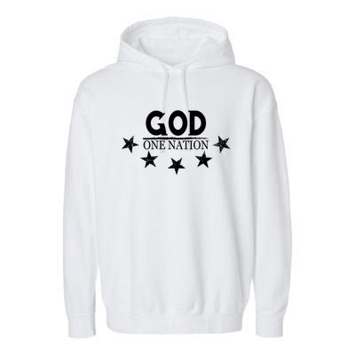 One Nation Under God Proud American Patriotic Gift Garment-Dyed Fleece Hoodie