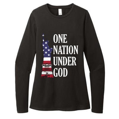 One Nation Under God Patriotic American Tee Gift Womens CVC Long Sleeve Shirt