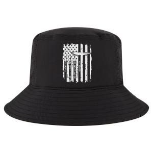 One Nation Under God Grunge Distressed USA American Flag Cool Comfort Performance Bucket Hat