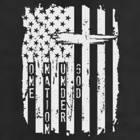 One Nation Under God Grunge Distressed USA American Flag 7 Panel Mesh Trucker Snapback Hat