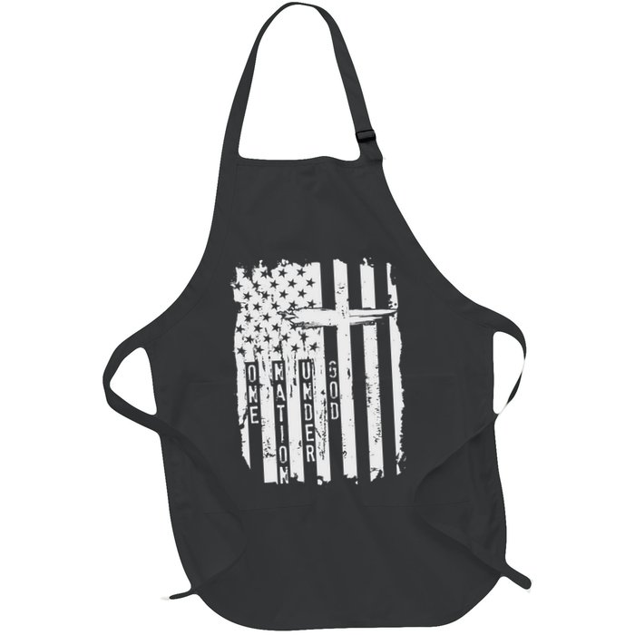 One Nation Under God Grunge Distressed USA American Flag Apron