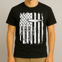 One Nation Under God Grunge Distressed USA American Flag T-Shirt