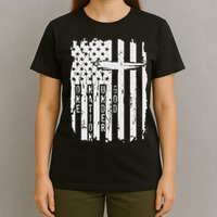 One Nation Under God Grunge Distressed USA American Flag T-Shirt