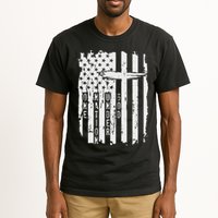 One Nation Under God Grunge Distressed USA American Flag Tall T-Shirt